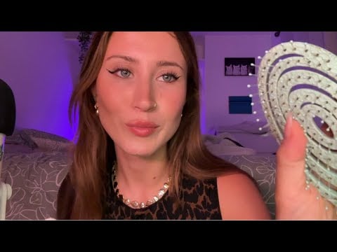 ASMR brushing your hair and applying haircare products (personal attention triggers)