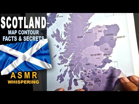 ASMR: Drawing SCOTLAND map outline with regions | Facts and Secrets | ASMR relaxing whisper words