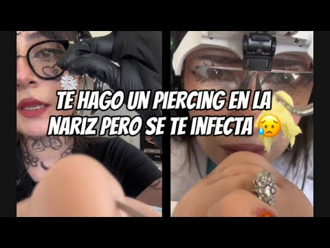 VERSIÓN LARGA- Te hago una piercing en la nariz pero al poco tiempo se te infecta 😥🥹 y te lo curo 💕