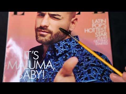 ASMR:Applying Make-Up To MAGAZINE + Page Turning & TAPPING