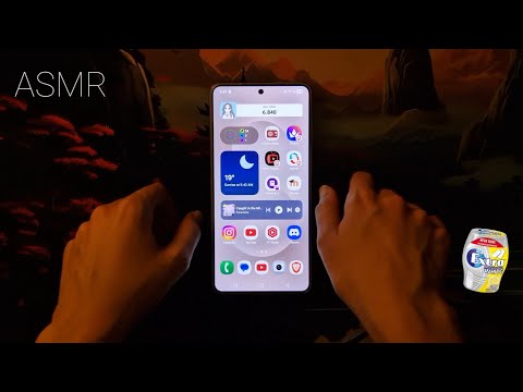 ASMR what's on my phone (gum chewing & whispering)