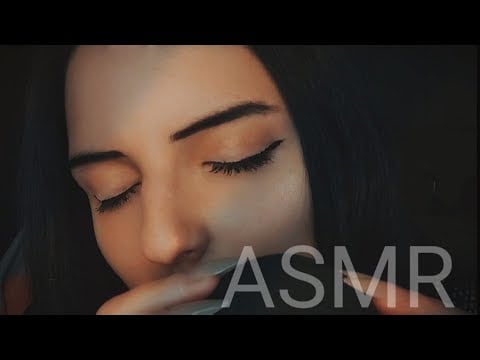 ASMR close up breathing & microphone scratching with slow whisper for your sleep~