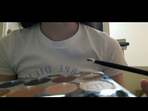 ASMR doing your makeup with gum chewing (whispered)