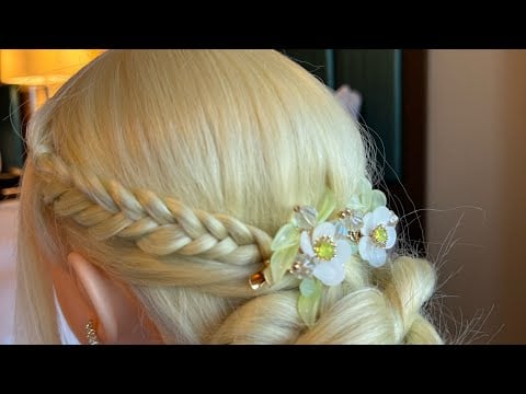 ASMR | Braided Updo | Wedding Updo - Hairstyling - Perfectionist- Hair Fixing - Finishing Touches 🙈