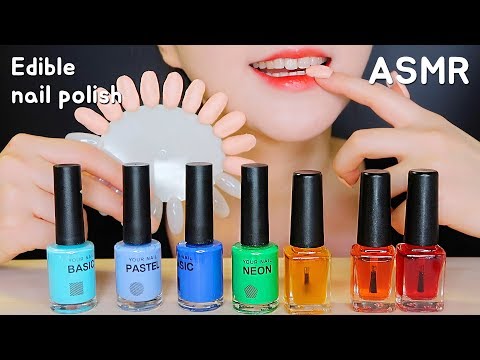 ASMR EDIBLE NAIL POLISH AND NAIL ASMR EDIBLE NAILS ASMR EDIBLE COSMETICS 손톱먹방ASMR 食用マニキュア