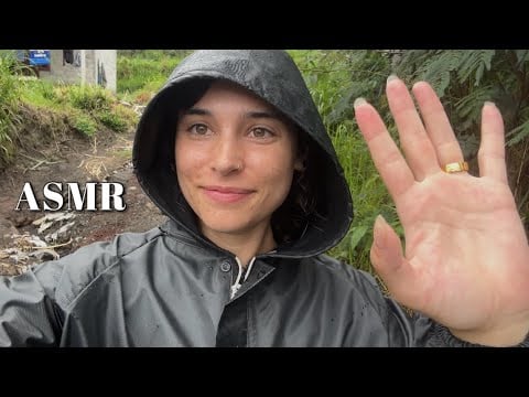 asmr on a hike | come with me on a volcano in the pouring rain ♡ 