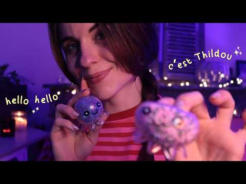 ASMR - Je répète mon intro pour t'endormir ✨(Lumière, sticky sounds, fluffy mic, ...)