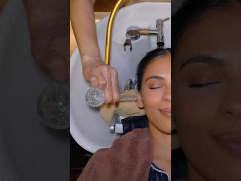 ASMR: Relaxing Thai Head Water Hot Oil Massage with Tools and Hair Styling #shorts