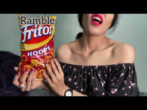ASMR Ramble  soft spoken Crunchy Eating Sounds - Eating Chips with Rambling !
