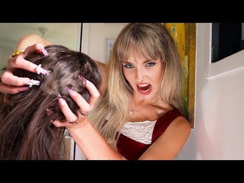 ASMR Chaotic Hairdresser Gives Head Massage + Haircut (very normal)