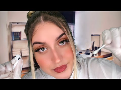 ASMR Ohrenreinigung, Hörtest, Ohrenmassage👂🏽Ear Cleaning Ohren-Arzt Roleplay Soft Spoken& Flüstern