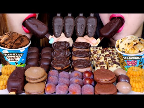 ASMR MINI DESSERTS (CHOCOLATE MOCHI, ICE CREAM, CHEESECAKE, MARSHMALLOW, CAKE BAR, CHOCO PIE) 먹방