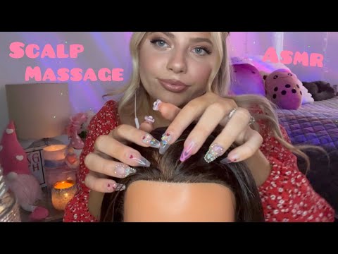 ASMR Scalp Massage, Hair Brushing (real sounds) Hair Oil on Scalp