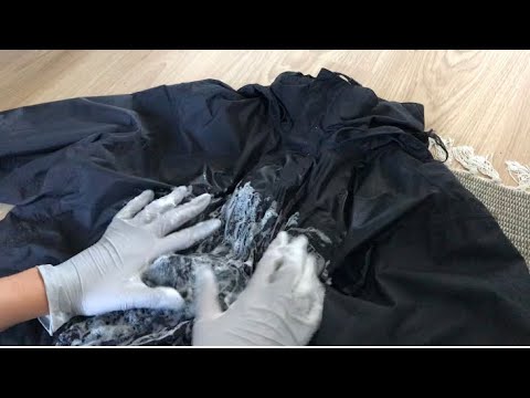 ASMR ✨ - Shampoo on crinkly rain jacket | with latex gloves