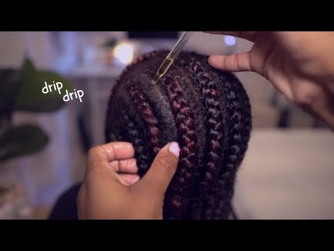ASMR | Oiling my Sister's Scalp, up close and personal, whispers for sleep ☁️