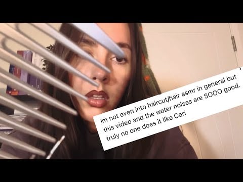 ASMR- Hair washing, cutting & styling (immersive roleplay with real sink, walking behind you etc) ✂️
