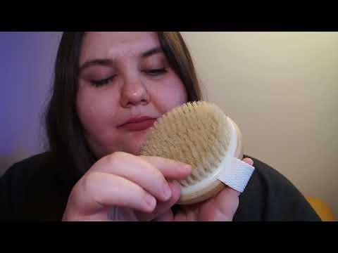 ASMR Sounds of a Large Massage Brush | Clear Triggers