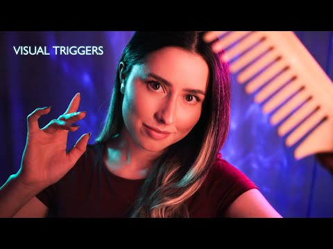 Visual triggers and mouth sounds to make you sleepy ✨ shshsh, tktktk, hands, camera brushing [ASMR]