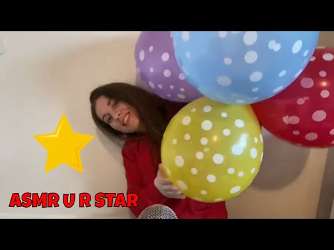 ASMR BLOWING UP & TAPPING & PLAYING | POLKA DOT BALLOONS | NO TALKING