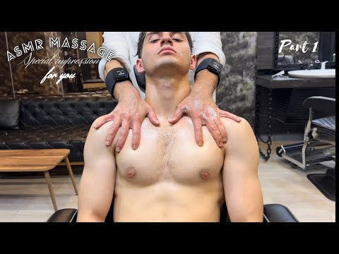 Asmr massage (emre) part 1 /  head and chest massage / for you ☺️