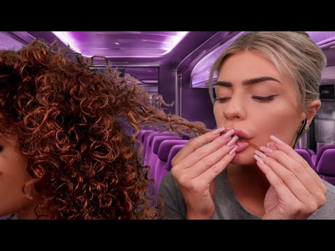 ASMR Eating Your Curly Hair on the School Bus 💜 (hair play roleplay)