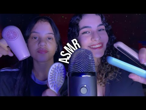 ASMR | MAQUIAGEM E CABELO APENAS COM OBJETOS DE MADEIRA ♡ mas o salão é péssimo...