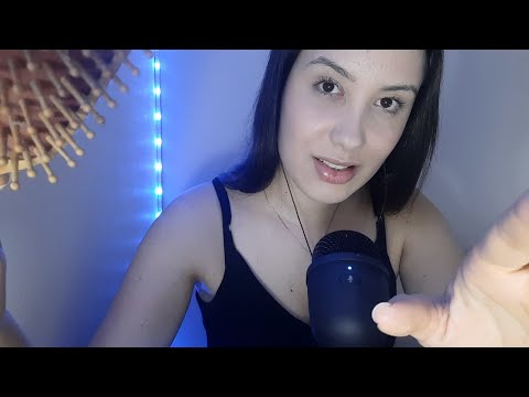 ASMR - Sons de ESCOVA de cabelo e SUSSURROS para você dormir 😴