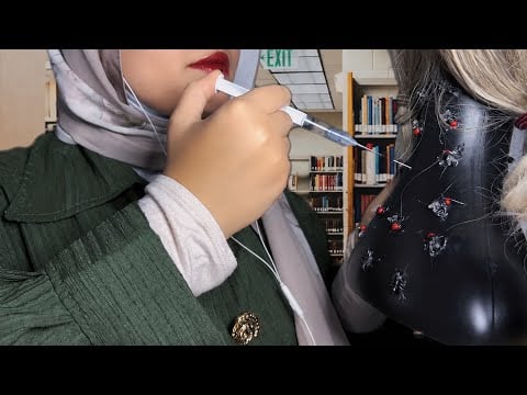 ASMR 📚 Girl Helps You Remove bugs From the Back of Your Neck | Scalp Massage & Relaxing Injections