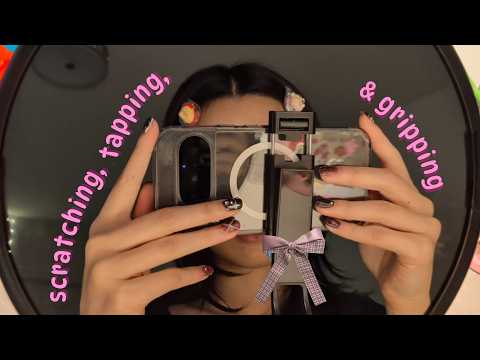 asmr | camera gripping, scratching, tapping (no talking, flashing lights warning)