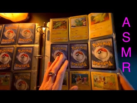 Relaxing ASMR ~ Looking Through Vintage Pokémon Cards in a Binder