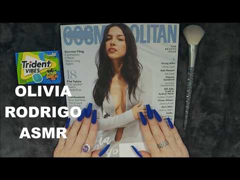 ASMR Gum Chewing Magazine Flip Through | Olivia Rodrigo Cosmopolitan | Whispered