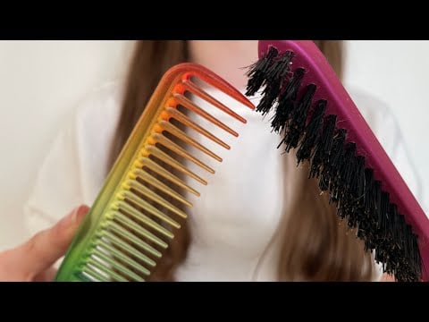 ASMR Putting your hair up | hair brushing | hair clipping | combing your hair | camera combing