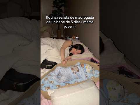 Rutina realista de madrugada de mi bebé reborn de 3 días de nacido como más joven