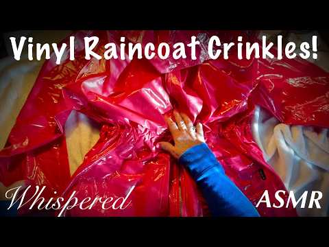 Vinyl Rain Coat Crinkles ASMR! (Whispered Version) Intense PVC sounds.