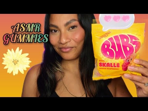 ASMR Trying The Viral BUBS Swedish Gummy Candy , Raspberry Lemonade LOOP Video