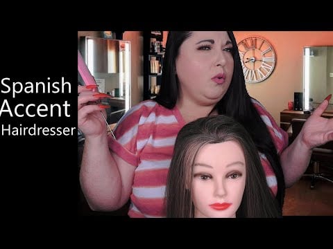 ASMR Spanglish Hairdresser | Haircut, Scalp Massage, Hair Brushing, Whisper | Spanish Accent