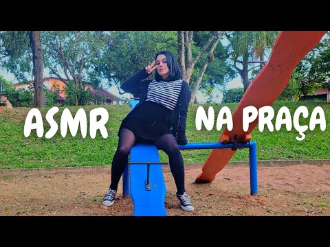 ASMR EM PÚBLICO (ASMR no PARQUE) Sons da Natureza +🐱🌼🌳 Tapping e Sons de Boca 👄