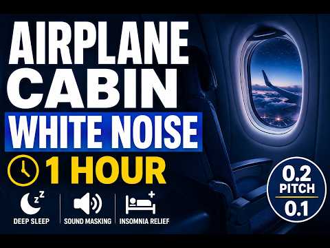Airplane Cabin White Noise 1 Hour 💤 Deep Sleep, Sound Masking & Insomnia Relief