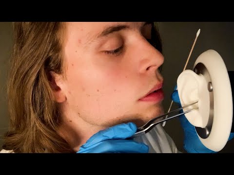 ASMR DEEP EAR CLEANING EXAM & CLOSE WHISPERING (DOCTOR ROLEPLAY)