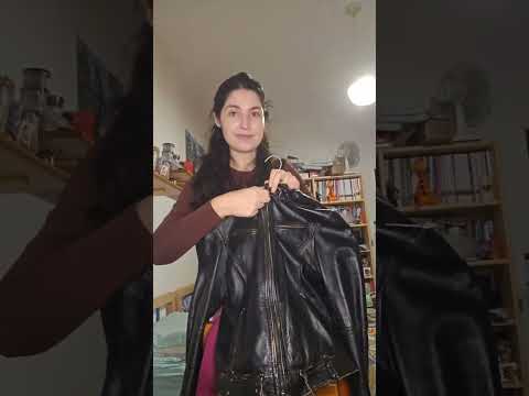 trying my new leather jacket