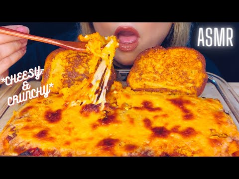 ASMR CHEESY LASAGNA MUKBANG (No Talking) EATING SOUNDS