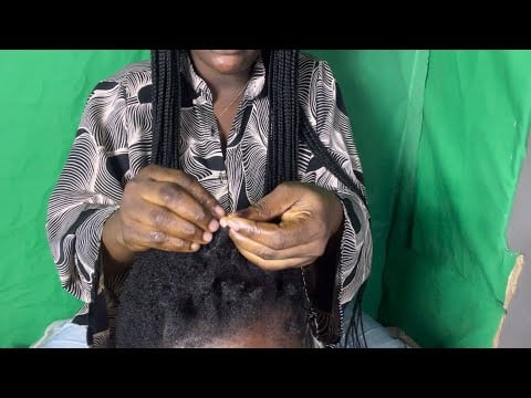 Asmr✨satisfying hairplay, hair twisting on natural hair  with gum cracking sound