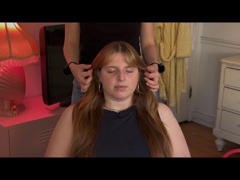 ASMR cozy hair play, scalp scratches, and massage for deep sleep (soft whispered, rain)
