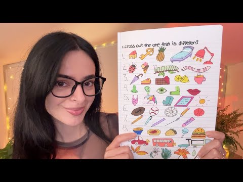 ASMR Handdrawn IQ Test ✨ Odd One Out, Geography, Biology, Word Scramble & More…
