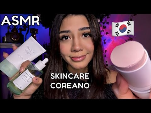 ASMR español / TE HAGO la SKINCARE COREANO con PRODUCTOS CAROS (SPIT PAINTING)