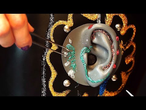 1 Hour ASMR Glitter Glue Ear Cleaning No Talking - B1E Binaural Dummy Head Microphone