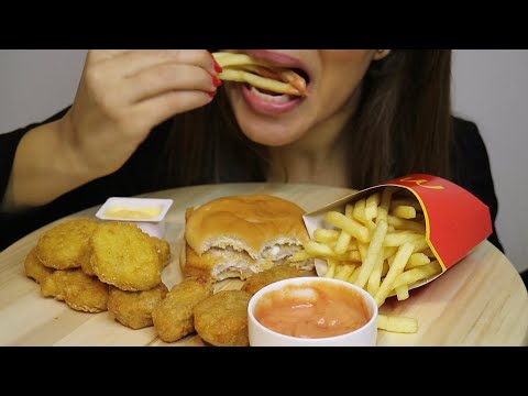 ASMR MCDONALDS FISH / FRIES / NUGGETS / CHILI CHEESE / no talking / CREMA ASMR #asmr #mcdonalds