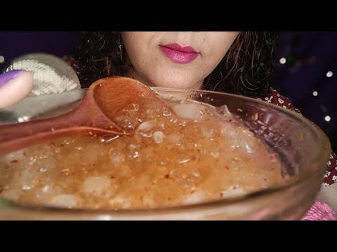 ASMR Comiendo hielo con limón y tajin