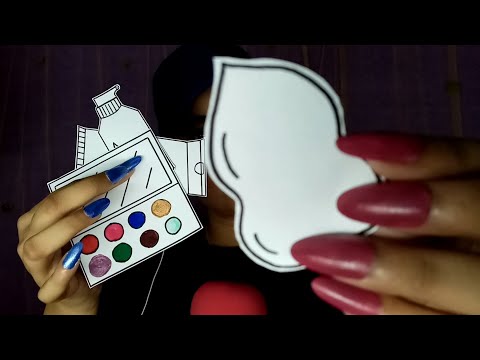ASMR Fast Makeup with Paper Products