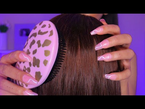 ASMR Hair Play ☁️ Scalp Massage, Hair Brushing + Scalp Scratching For Sleep #hair